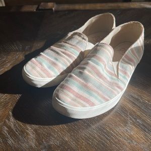 Roxy Striped Canvas Slip On Shoes